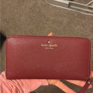 Kate Spade Burgundy Zip Wallet